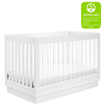 Babyletto Harlow 3-in-1 Convertible Crib with Toddler Bed Conversion Kit - White