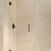 Unidoor Frameless Hinged Shower Door w/ No Panel, No Shelves, No Support Arm