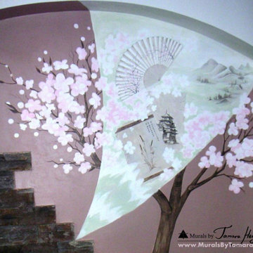 Japanese motives mural