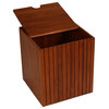 Bare Decor Kiev Solid Teak Storage Basket Box with Lid,17x17x20