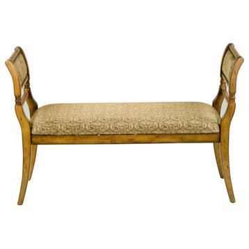 Bay Upholstered Bench, Light Brown/Paisley