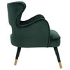 Thelma Wingback Arm Chair Forest Green/ Gold