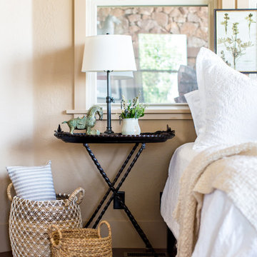 Catchall baskets near bed