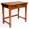 Mission Quarter Sawn Oak Small Desk With 2 Drawers