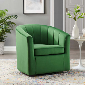 Armchair Accent Chair, Velvet, Green, Modern, Living Lounge Hotel Hospitality