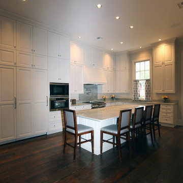 Large Eat in Kitchen with Floor to Ceiling Brookhaven Cabinetry