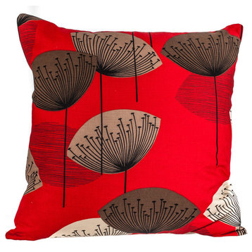 Designer Decorative Pillow Cover, Red, 18"x18"