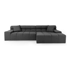 Double Sided Sectional Sofas Houzz Karl Cubix Modular Cashmere Sofa Sectional Charcoal Right Facing Sofas