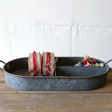 Decorative Metal Tray With Dividers