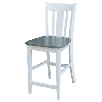 San Remo Counter Height Stool, White/Heather Gray, 24"