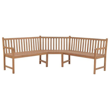 vidaXL Corner Bench Natural Teak Teak wood Large Durable Corner Bench