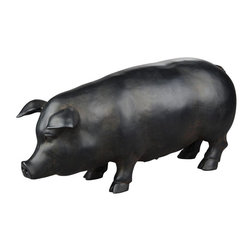 Swine Decorative Statue in Black - Decorative Objects And Figurines