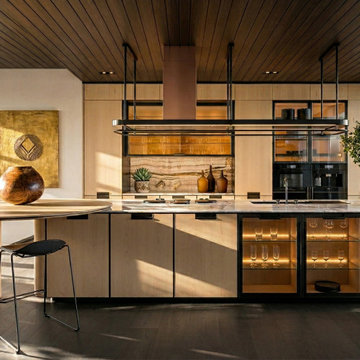 "The Zenith Oak & Onyx Atelier" Warm Minimalism Japandi Kitchen infused with hig