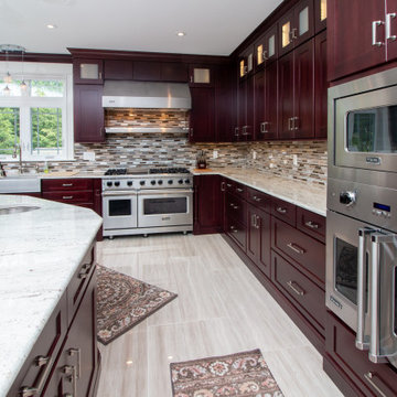 Transitional Cabico Unique Cherry Cordovan Kitchen Remodel with Butler’s Pantry
