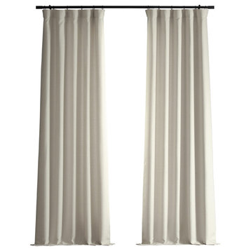 Italian Faux Linen Curtain Single Panel, Parchment Cream, 50"x84"