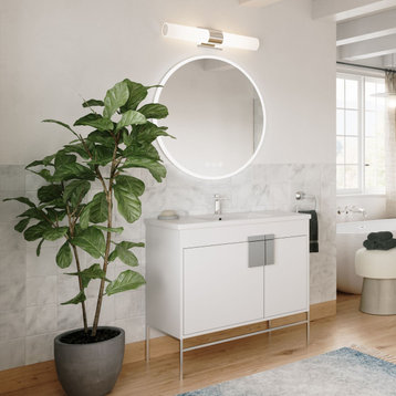 The Lockhart Bathroom Vanity, Single Sink, 36", White, Freestanding