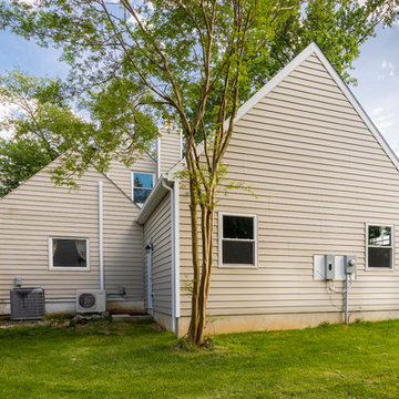 Side view of new garage connecting to house.