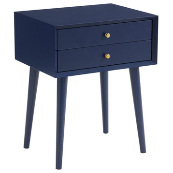 Canterbury Side Table WithPower port USB Blue