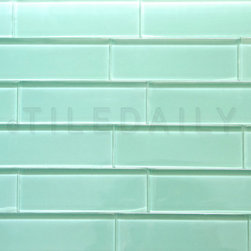 Glass Subway Tile, Light Green - Wall And Floor Tile