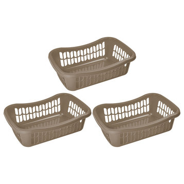 Large Plastic Storage Organizing Basket, Pack of 3, 32-1191-3, Brown