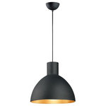 Maxim Lighting - Maxim Lighting Cora - 19.75" One Light Pendant, Satin Nickel Finish - Spun metal shades in various sizes are perfect for budget installations. Available in Black with gold interior and Satin Nickle with white interior, these pendants are very stylish.