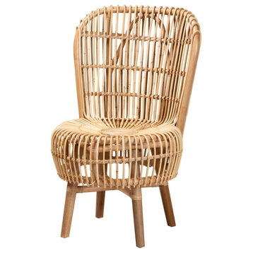 Adi Natural Rattan Lounge Chair With Tall Backrest