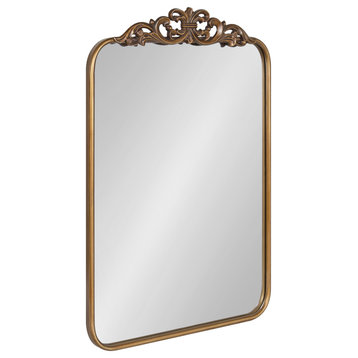 Laubry Ornate Framed Wall Mirror, Gold, 20x30