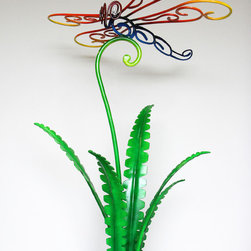 Magic Dragonfly Sculpture - Garden Statues And Yard Art