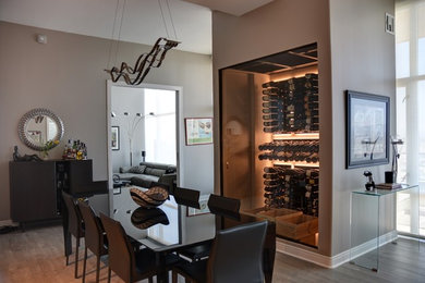 Trendy wine cellar photo in San Diego