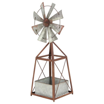 Zimlay Farmhouse Iron Windmill Planter 65689