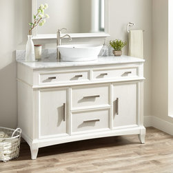 48" LIVIA VESSEL SINK VANITY - WHITE - Bathroom Vanities And Sink Consoles