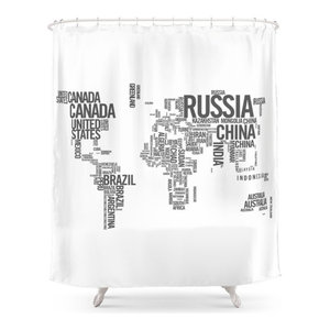 World Atlas Shower Curtain Contemporary Shower Curtains By