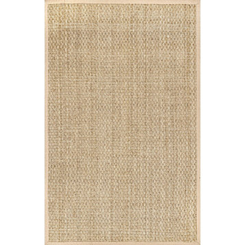 nuLOOM Hesse Checker Weave Seagrass Area Rug, Natural, 2'x3'