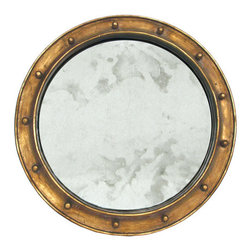 Worlds Away federal mirror in gold leaf w. antique mirror - Bathroom Mirrors