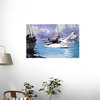 Fine Art Murals Fishing Boats  - 30 Inches W x 19 Inches H
