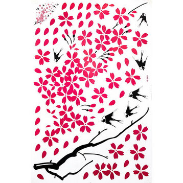 Falling Cherry Bloom - X-Large Wall Decals Stickers Appliques Home Decor