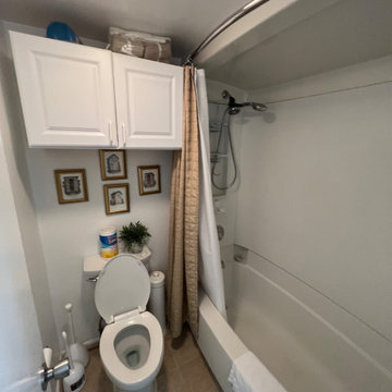 Marble-Look Tub and Shower Bathroom Remodel
