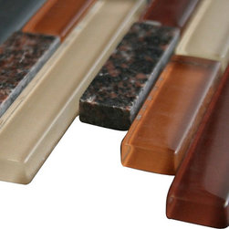 Desert Beige Glossy Stone Glass Mosaic Tiles - Home Accessories & Decor