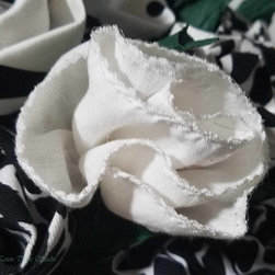 Detail of white linen rose. - Artwork
