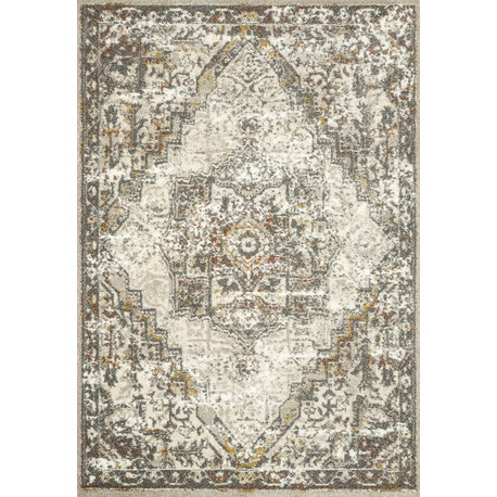 Loloi Landscape Lan-01 Vintage/Distressed Rug, Sand/Graphite, 5'3"x7'7"