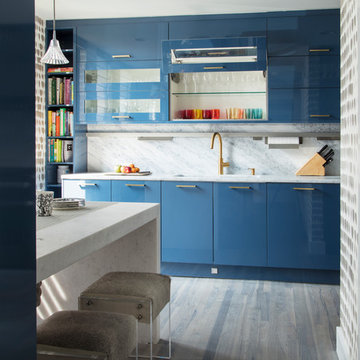 Fold-up Cabinet Doors | Kitchen | Long Island Sound View Townhouse Renovation