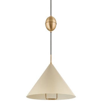 1 Light Pendant-17 Inches Tall and 18 Inches Wide-Patina Brass/Soft Sand Finish