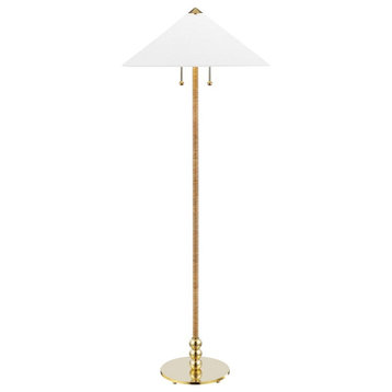 Hudson Valley Flare 2-LT Floor Lamp L1399-AGB - Aged Brass