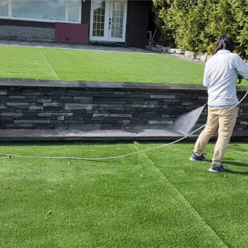 Artificial Grass , Retaining Wall & Pavers