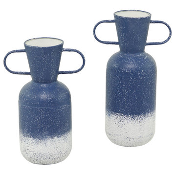 Modern Blue Metal Vase Set 562955