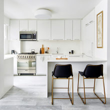counters and cabinets