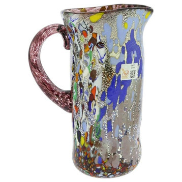 GlassOfVenice Murano Glass Millefiori Art Glass Carafe - Silver Purple