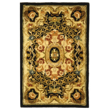 Classic Black/Yellow Area Rug CL304A - 2' x 3'