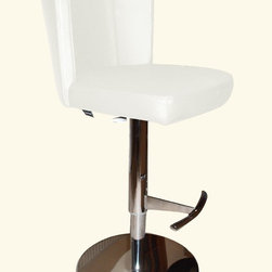 The Doris Swivel Bar Stool with white Leather Upholstery - Bar Stools and Kitchen Stools