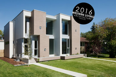 Inspiration for a modern exterior home remodel in Calgary